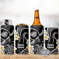 Hawaii Kauai Islands Pacific Plumeria 4 in 1 Can Cooler Tumbler White Polynesian Tattoo