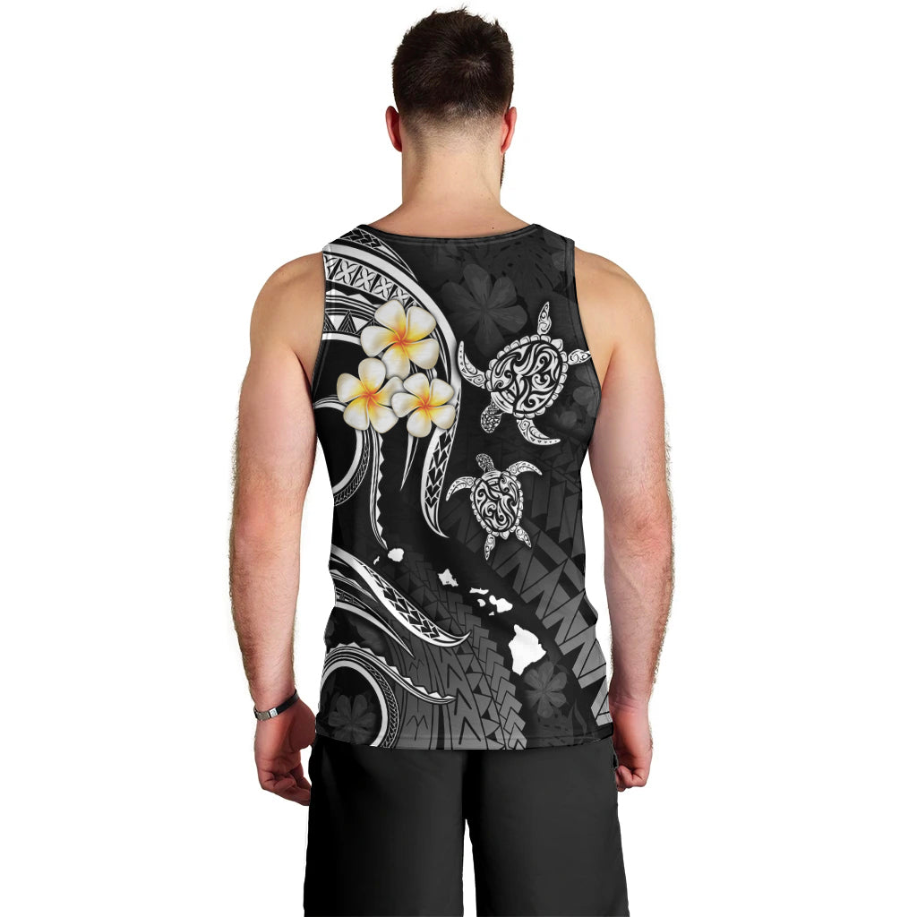 Polynesian Hawaii Men Tank Top Kauai Islands with Pacific Plumeria White Vibe LT9 - Polynesian Pride
