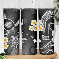 Hawaii Kauai Islands Pacific Plumeria Skinny Tumbler White Polynesian Tattoo LT9 - Polynesian Pride