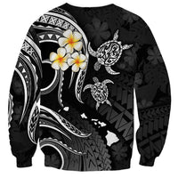 Polynesian Hawaii Sweatshirt Kauai Islands with Pacific Plumeria White Vibe LT9 - Polynesian Pride