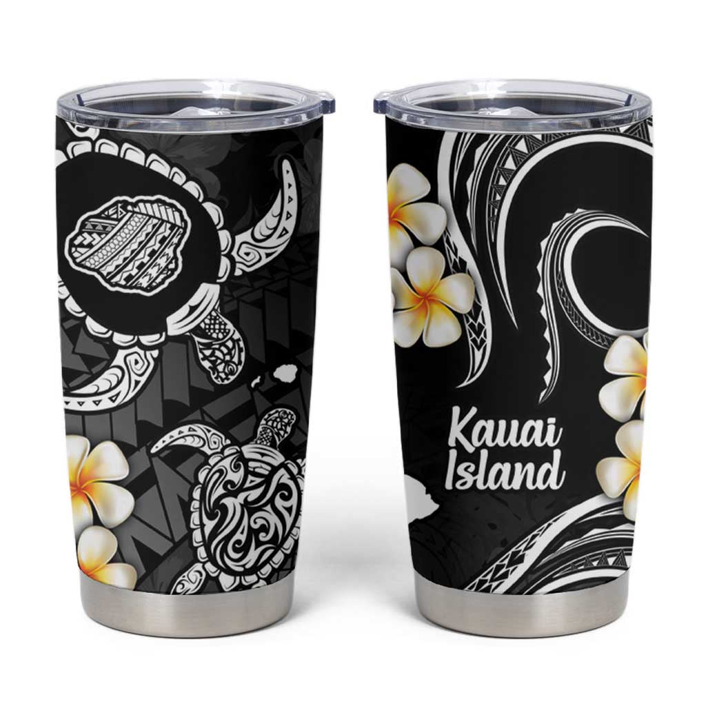 Hawaii Kauai Islands Pacific Plumeria Tumbler Cup White Polynesian Tattoo LT9 White - Polynesian Pride