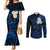 Hawaii Couples Mermaid Dress and Long Sleeve Button Shirts Kahoolawe Islands Polynesian Sunset Plumeria LT9 Blue - Polynesian Pride