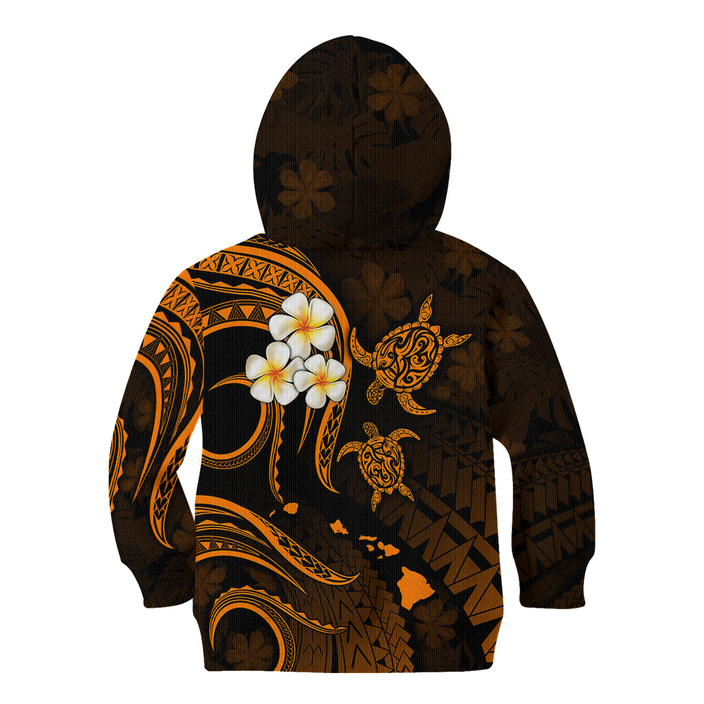 Hawaii Kid Hoodie Kahoolawe Islands Polynesian Sunset Plumeria Gold Vibe LT9 - Polynesian Pride
