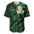 Hawaii Baseball Jersey Kahoolawe Islands Polynesian Sunset Plumeria Green Vibe LT9 Green - Polynesian Pride