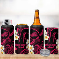 Hawaii Kahoolawe Islands Pacific Plumeria 4 in 1 Can Cooler Tumbler Pink Polynesian Tattoo