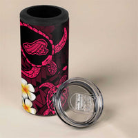 Hawaii Kahoolawe Islands Pacific Plumeria 4 in 1 Can Cooler Tumbler Pink Polynesian Tattoo