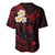 Polynesian Hawaii Baseball Jersey Kahoolawe Islands with Pacific Plumeria Red Vibe LT9 - Polynesian Pride