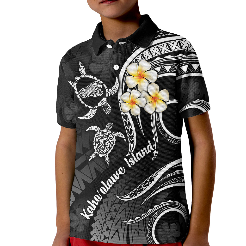 Polynesian Hawaii Kid Polo Shirt Kahoolawe Islands with Pacific Plumeria White Vibe LT9 Kid White - Polynesian Pride