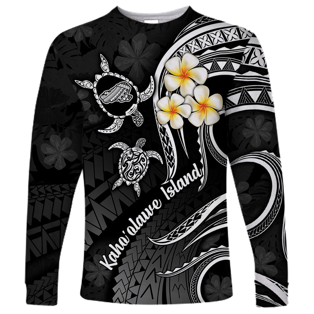 Polynesian Hawaii Long Sleeve Shirt Kahoolawe Islands with Pacific Plumeria White Vibe LT9 Unisex White - Polynesian Pride