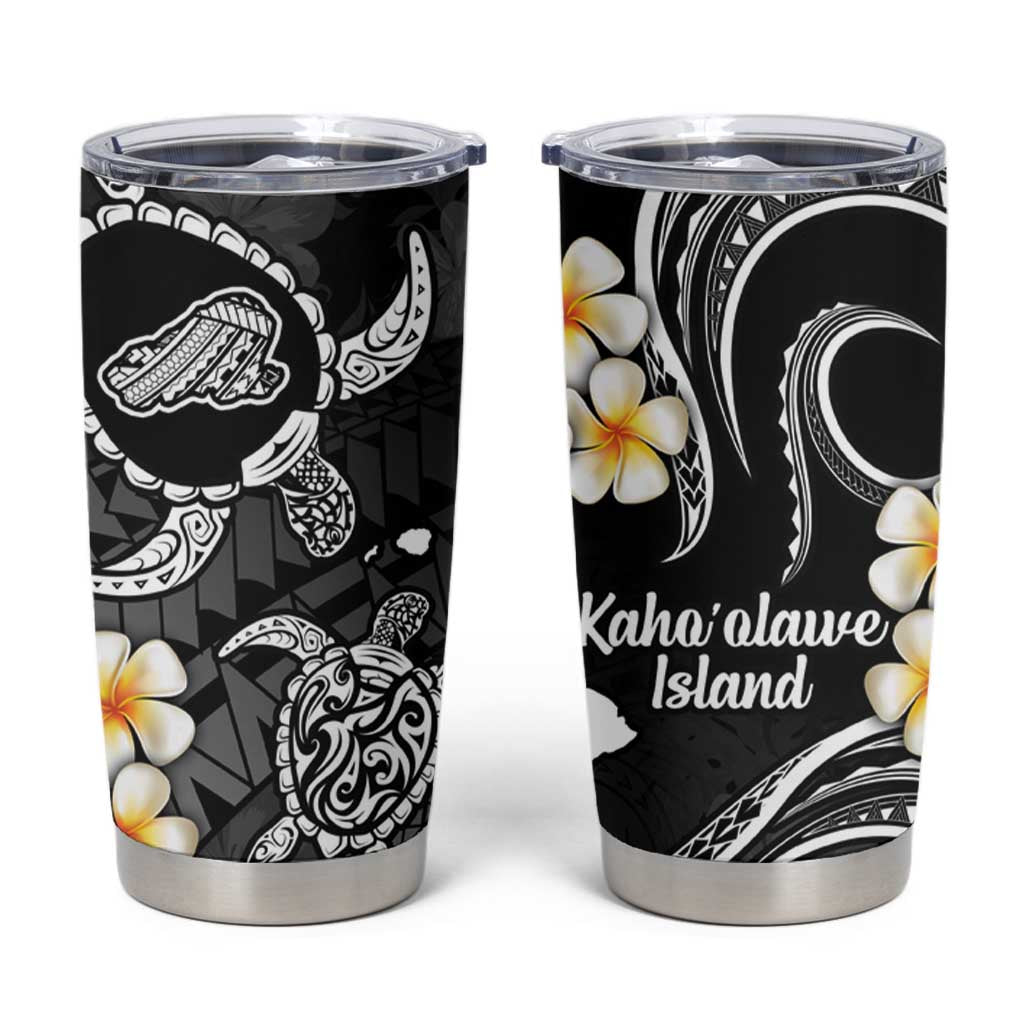 Hawaii Kahoolawe Islands Pacific Plumeria Tumbler Cup White Polynesian Tattoo