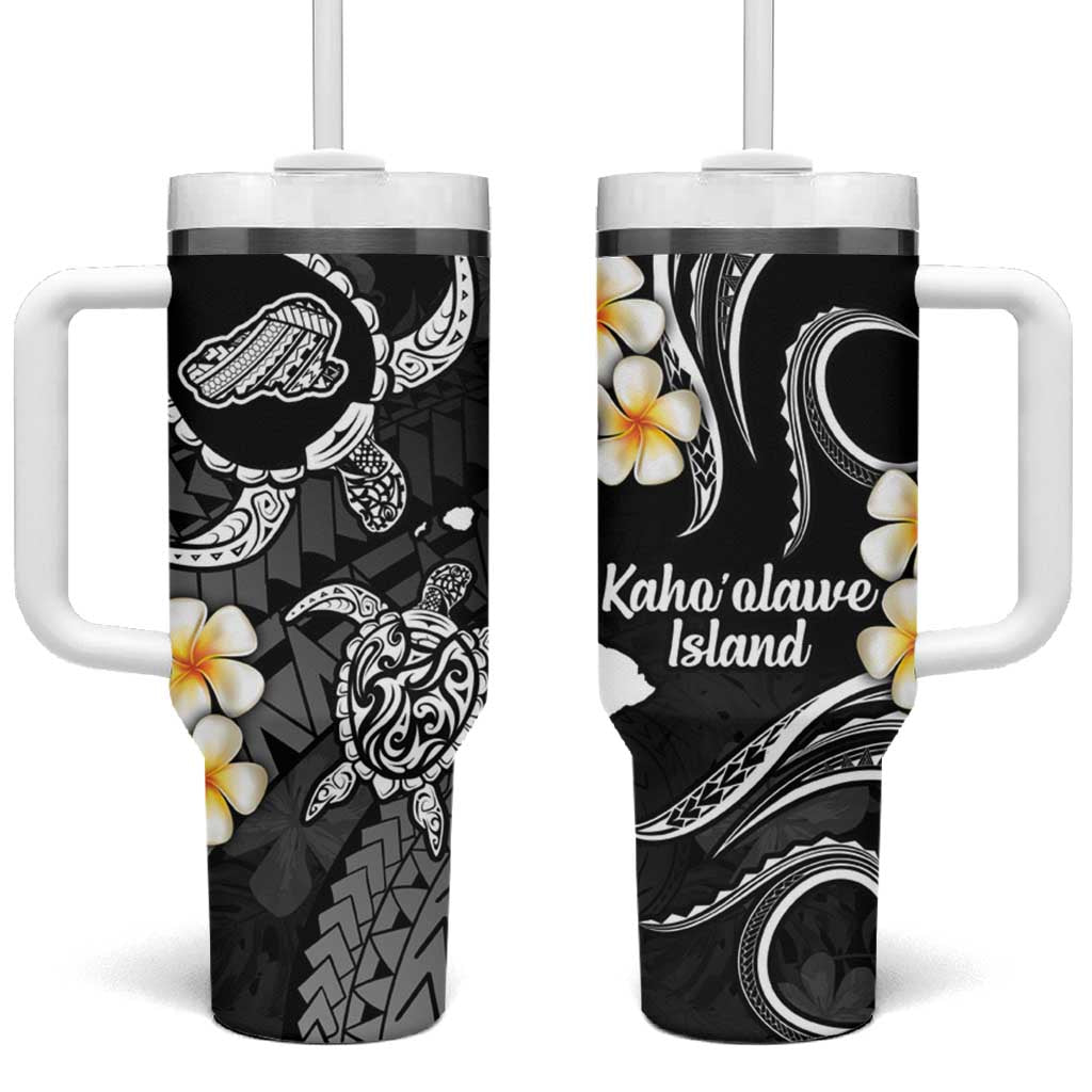 Hawaii Kahoolawe Islands Pacific Plumeria Tumbler With Handle White Polynesian Tattoo