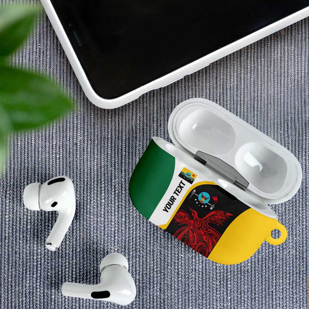 Personalised PNG Hela Province AirPods Case Bird of Paradise Tattoo Flag Motif - Polynesian Pride