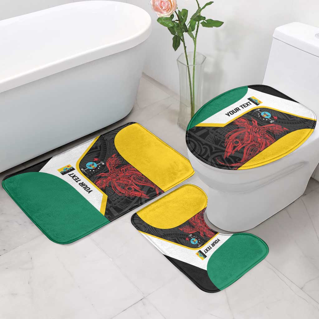 Personalised PNG Hela Province Bathroom Set Bird of Paradise Tattoo Flag Motif - Polynesian Pride