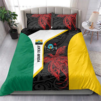 Personalised PNG Hela Province Bedding Set Bird of Paradise Tattoo Flag Motif - Polynesian Pride