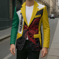 Personalised PNG Hela Province Blazer Bird of Paradise Tattoo Flag Motif - Polynesian Pride