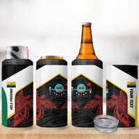 Personalised PNG Hela Province 4 in 1 Can Cooler Tumbler Bird of Paradise Tattoo Flag Motif LT9 - Polynesian Pride