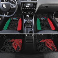 Personalised PNG Hela Province Car Mats Bird of Paradise Tattoo Flag Motif LT9 Set 4pcs Yellow - Polynesian Pride