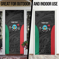 Personalised PNG Hela Province Door Cover Bird of Paradise Tattoo Flag Motif - Polynesian Pride