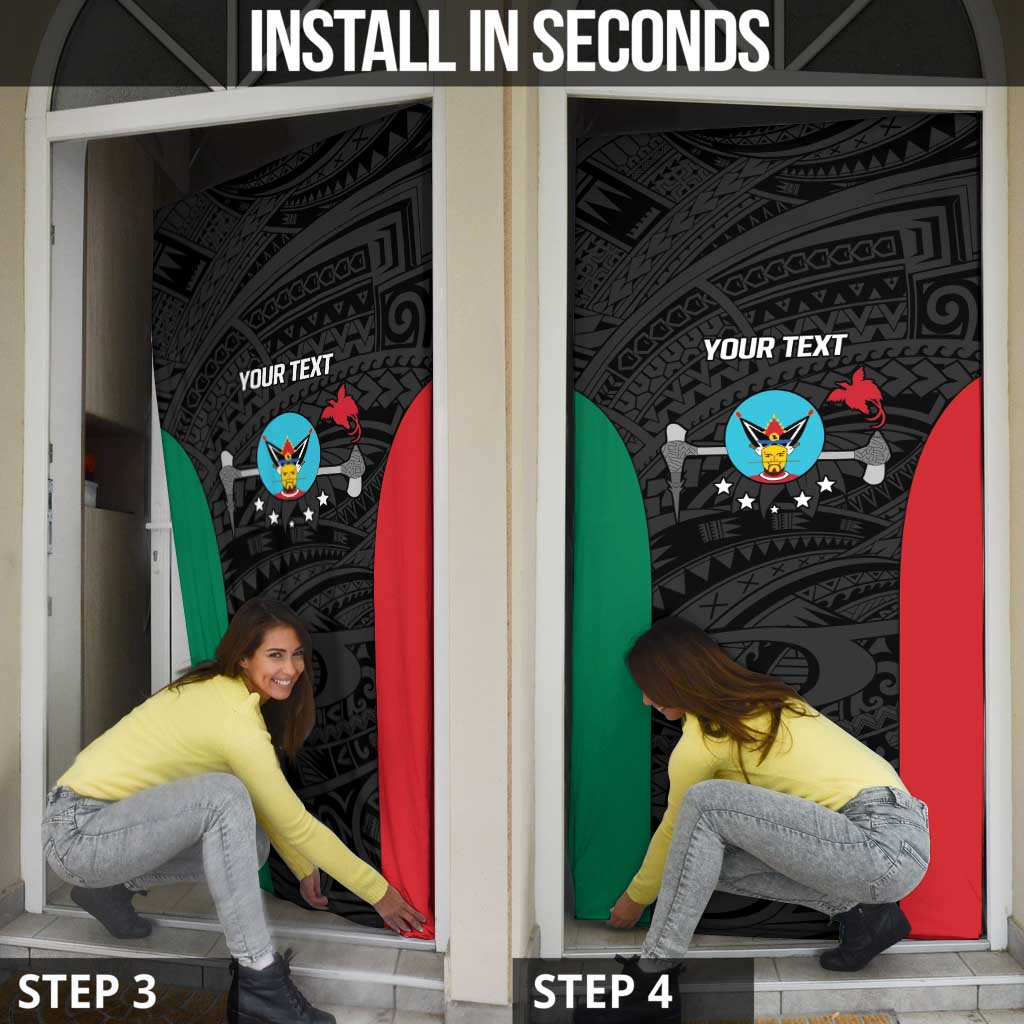 Personalised PNG Hela Province Door Cover Bird of Paradise Tattoo Flag Motif - Polynesian Pride