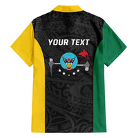 Personalised PNG Hela Province Family Matching Tank Maxi Dress and Hawaiian Shirt Bird of Paradise Tattoo Flag Motif - Polynesian Pride