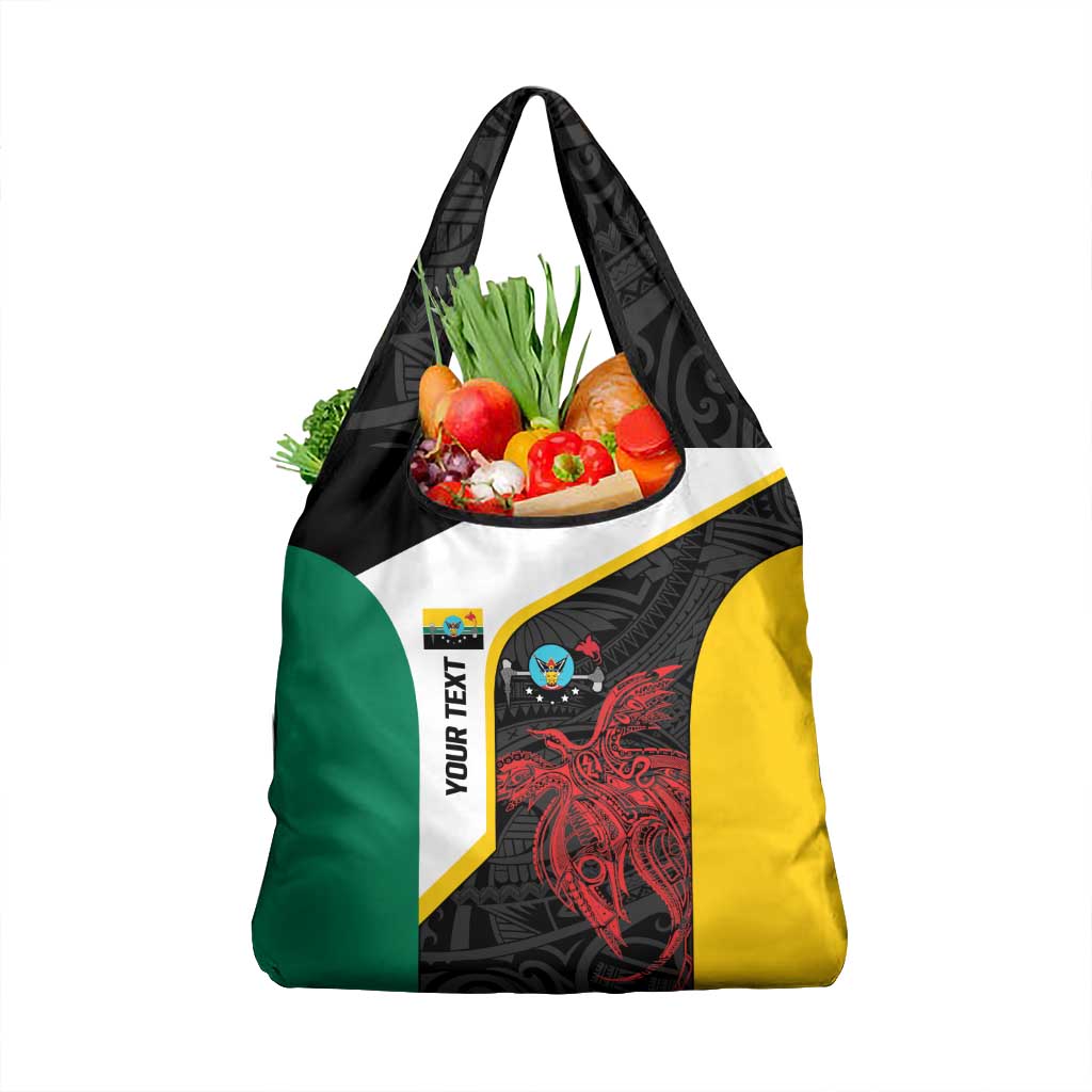 Personalised PNG Hela Province Grocery Bag Bird of Paradise Tattoo Flag Motif LT9 1-pack One Size Yellow - Polynesian Pride