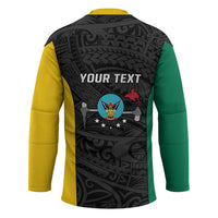 Personalised PNG Hela Province Hockey Jersey Bird of Paradise Tattoo Flag Motif - Polynesian Pride