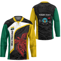 Personalised PNG Hela Province Hockey Jersey Bird of Paradise Tattoo Flag Motif - Polynesian Pride