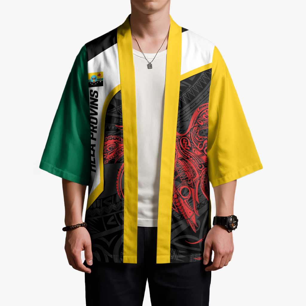 Personalised PNG Hela Province Kimono Bird of Paradise Tattoo Flag Motif - Polynesian Pride