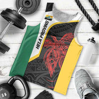 Personalised PNG Hela Province Men Tank Top Bird of Paradise Tattoo Flag Motif LT9 - Polynesian Pride