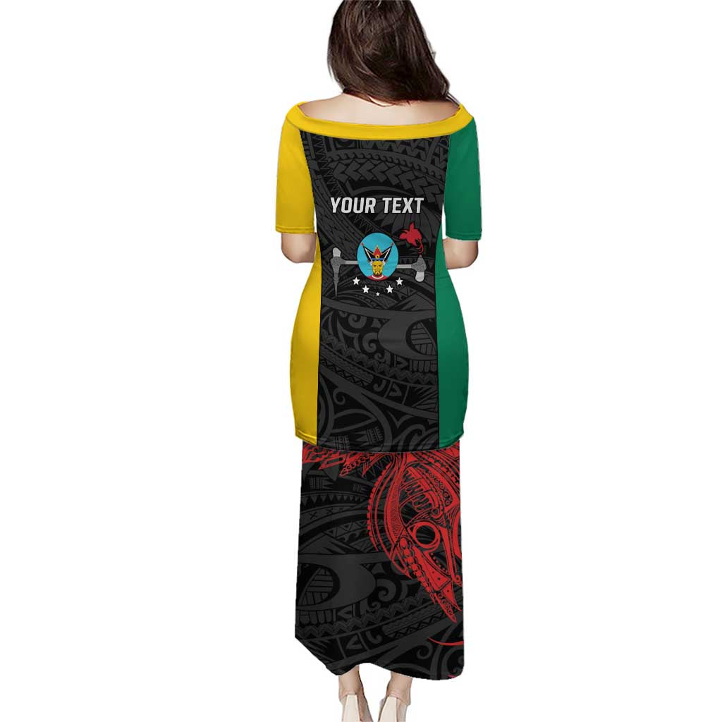 Personalised PNG Hela Province Puletasi Bird of Paradise Tattoo Flag Motif - Polynesian Pride