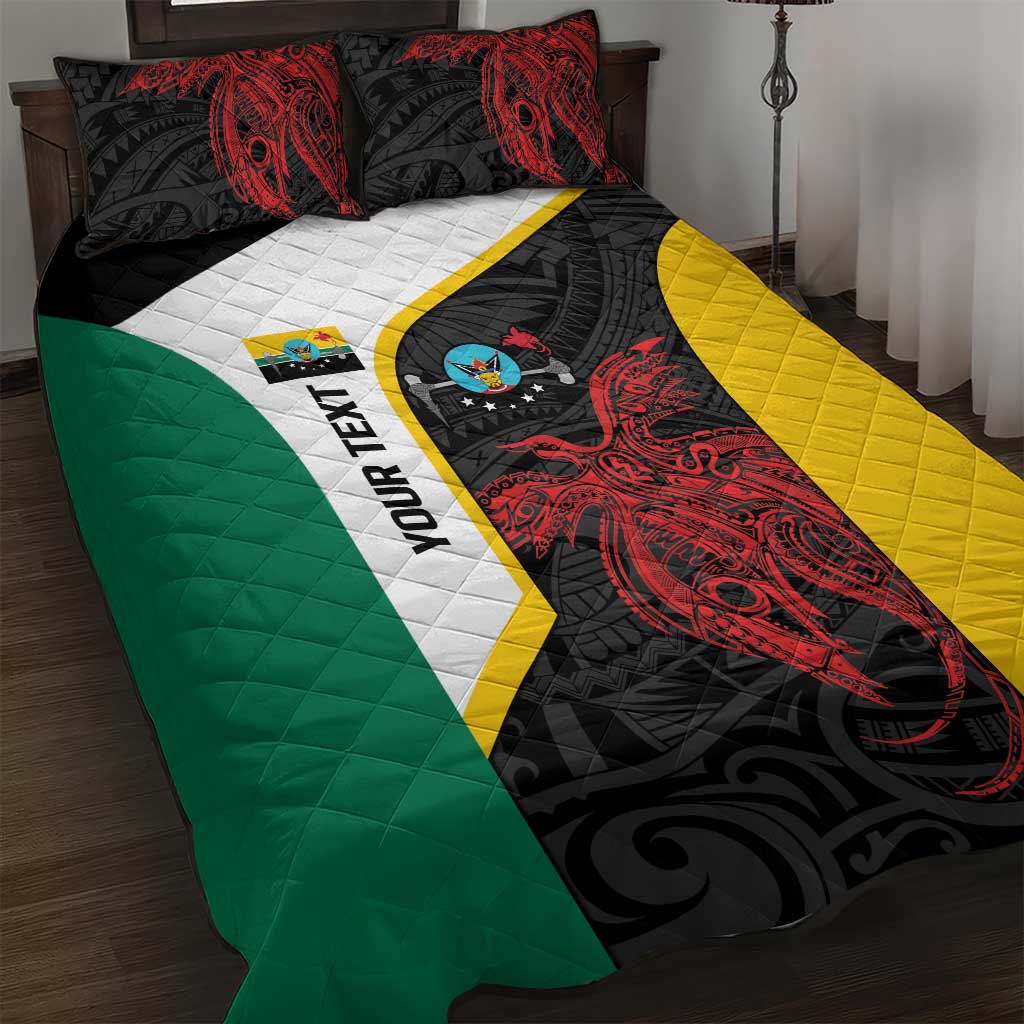 Personalised PNG Hela Province Quilt Bed Set Bird of Paradise Tattoo Flag Motif - Polynesian Pride