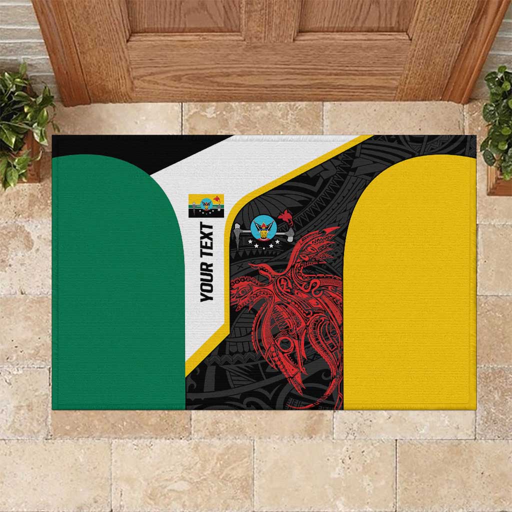 Personalised PNG Hela Province Rubber Doormat Bird of Paradise Tattoo Flag Motif LT9 Yellow - Polynesian Pride