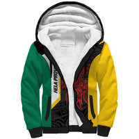 Personalised PNG Hela Province Sherpa Hoodie Bird of Paradise Tattoo Flag Motif LT9 Unisex Yellow - Polynesian Pride