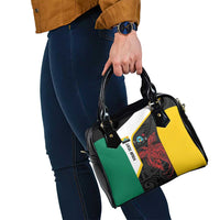 Personalised PNG Hela Province Shoulder Handbag Bird of Paradise Tattoo Flag Motif - Polynesian Pride