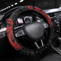PNG Hela Province Steering Wheel Cover Bird of Paradise Tattoo Flag Motif LT9 Universal Fit Yellow - Polynesian Pride