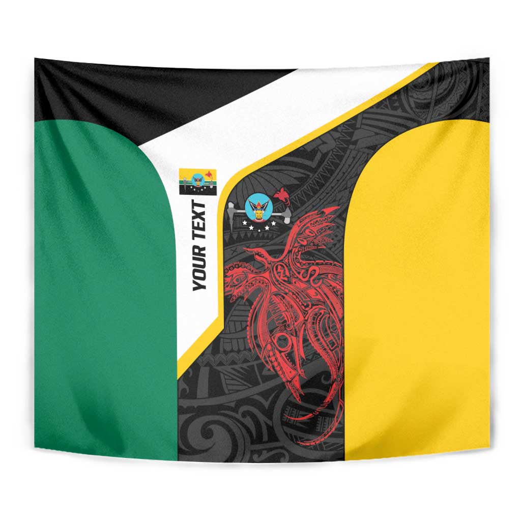 Personalised PNG Hela Province Tapestry Bird of Paradise Tattoo Flag Motif - Polynesian Pride