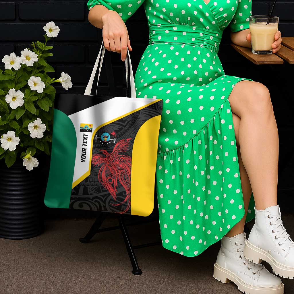 Personalised PNG Hela Province Tote Bag Bird of Paradise Tattoo Flag Motif - Polynesian Pride