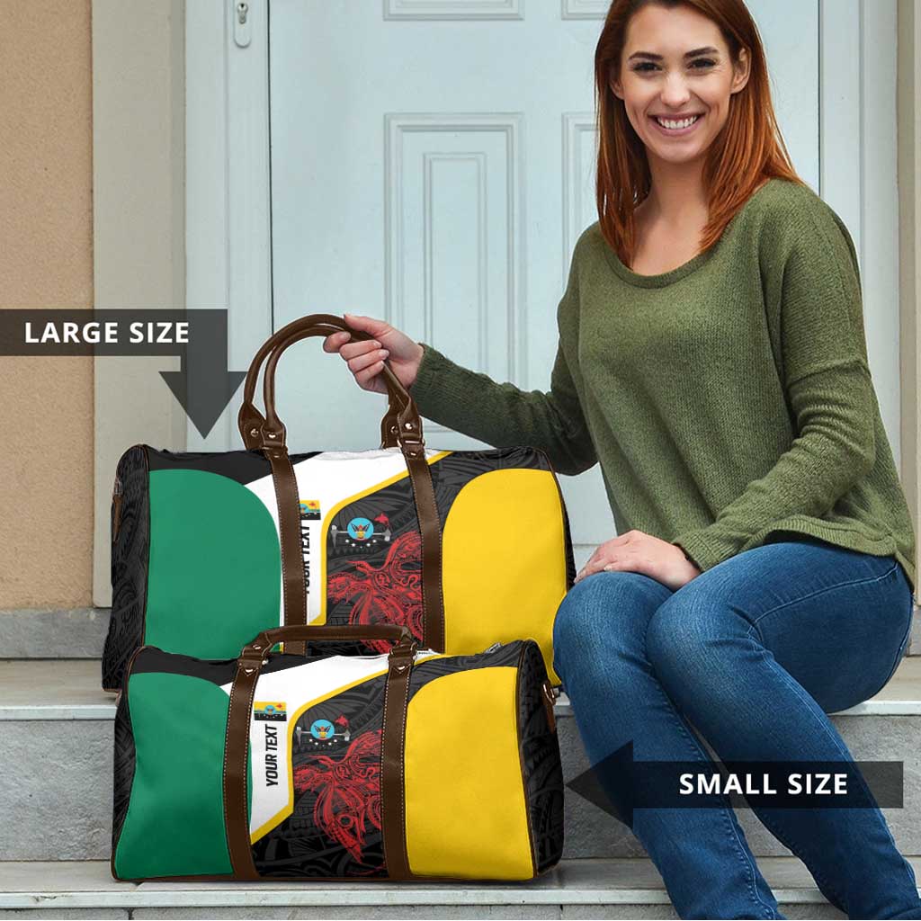 Personalised PNG Hela Province Travel Bag Bird of Paradise Tattoo Flag Motif - Polynesian Pride