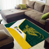 Personalised PNG Jiwaka Province Area Rug Bird of Paradise Tattoo Flag Motif - Polynesian Pride