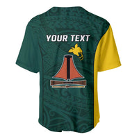 Personalised PNG Jiwaka Province Baseball Jersey Bird of Paradise Tattoo Flag Motif - Polynesian Pride
