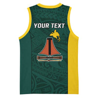 Personalised PNG Jiwaka Province Basketball Jersey Bird of Paradise Tattoo Flag Motif - Polynesian Pride