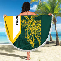 Personalised PNG Jiwaka Province Beach Blanket Bird of Paradise Tattoo Flag Motif LT9 - Polynesian Pride