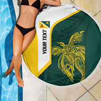 Personalised PNG Jiwaka Province Beach Blanket Bird of Paradise Tattoo Flag Motif LT9 - Polynesian Pride