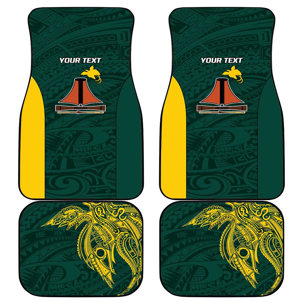 Personalised PNG Jiwaka Province Car Mats Bird of Paradise Tattoo Flag Motif LT9 - Polynesian Pride