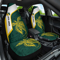 Personalised PNG Jiwaka Province Car Seat Cover Bird of Paradise Tattoo Flag Motif - Polynesian Pride