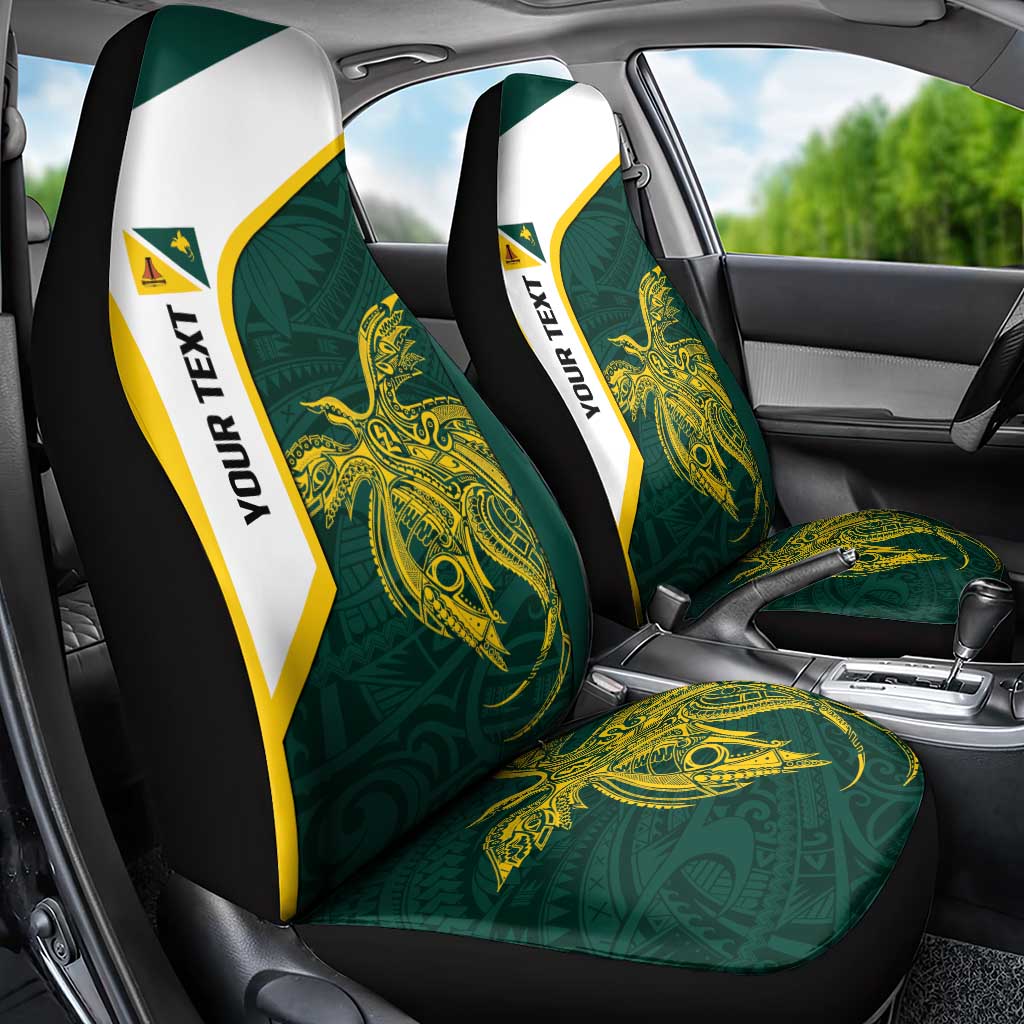 Personalised PNG Jiwaka Province Car Seat Cover Bird of Paradise Tattoo Flag Motif - Polynesian Pride