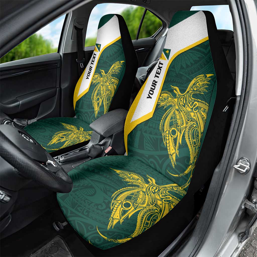 Personalised PNG Jiwaka Province Car Seat Cover Bird of Paradise Tattoo Flag Motif - Polynesian Pride