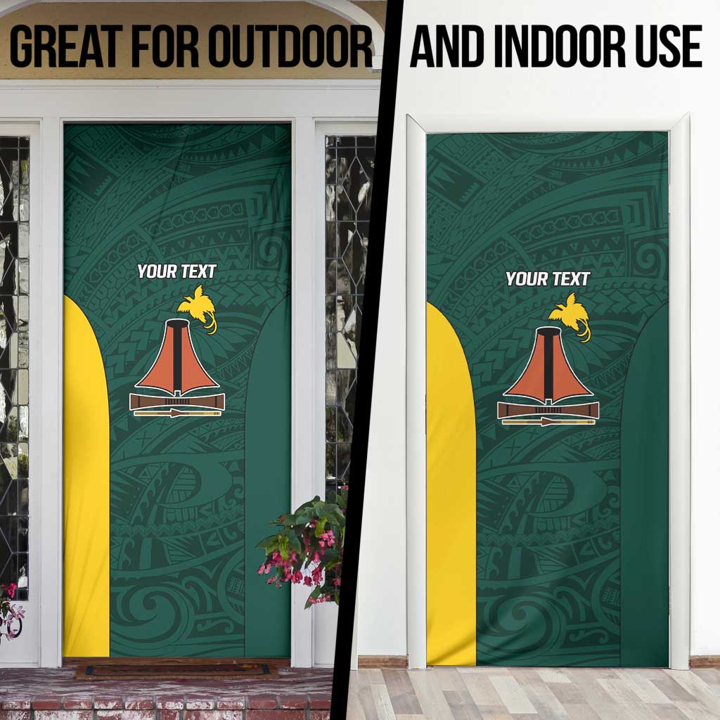 Personalised PNG Jiwaka Province Door Cover Bird of Paradise Tattoo Flag Motif - Polynesian Pride