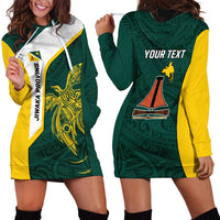 Personalised PNG Jiwaka Province Hoodie Dress Bird of Paradise Tattoo Flag Motif - Polynesian Pride