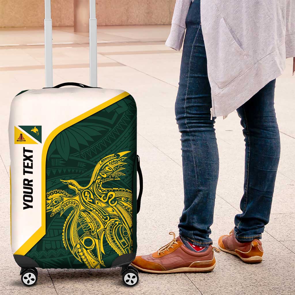 Personalised PNG Jiwaka Province Luggage Cover Bird of Paradise Tattoo Flag Motif - Polynesian Pride